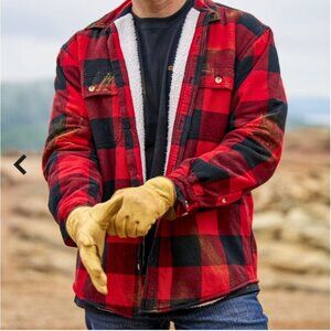 Redhead Sherpa Lined Flannel Shirt Size 2XL Buffalo Check NWT $68 Red Black Pock